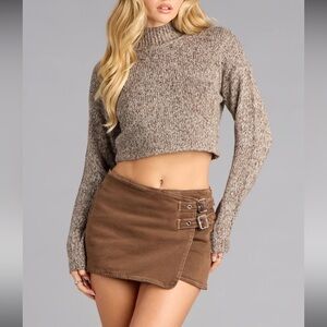 windsor mock neck cropped sweater